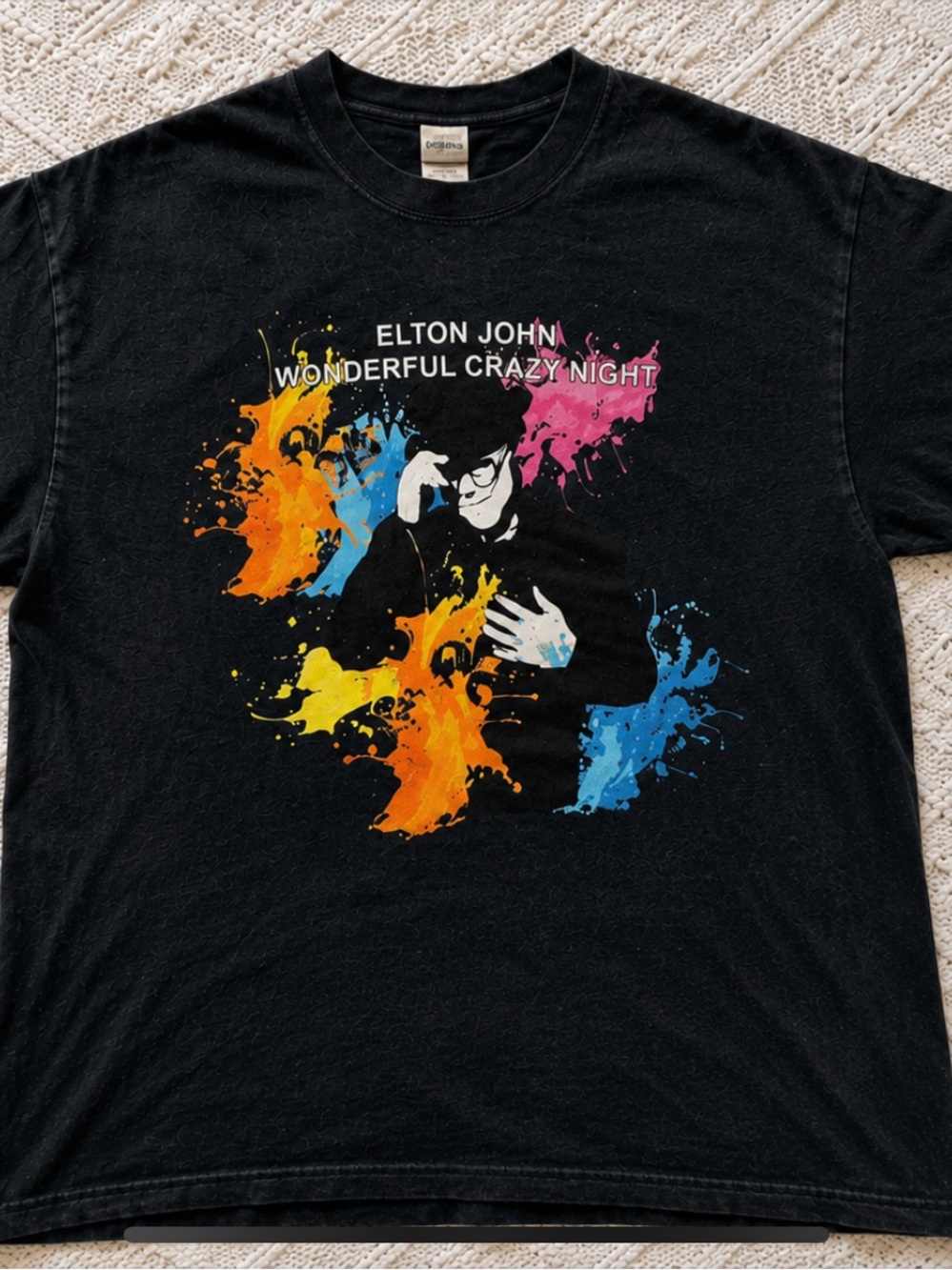 Elton John "Wonderful Crazy Night" Black Graphic Tee